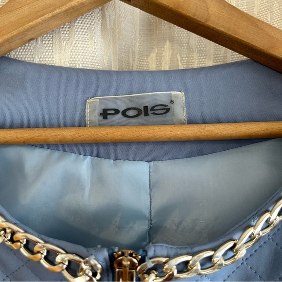 Light Blue croped Quilted Jacket by Poise, made in Italy - Picture 7 of 9